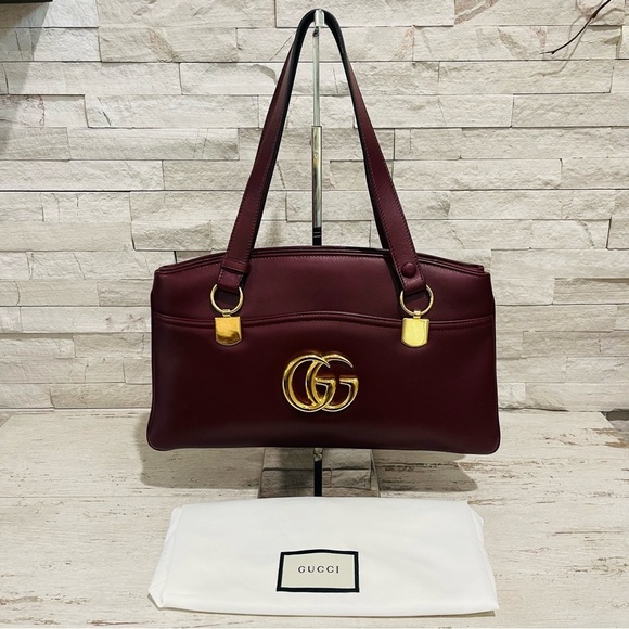 Gucci Handbags - Gucci Arli GG Marmont Shoulder Bag Purse Vintage Bordeaux Leather $3200